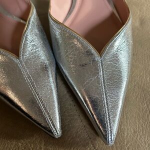 Annabelle Metallic Silver Slingback Heels, new (see heels). No box